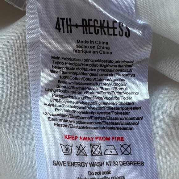 4th & Reckless Size 3XL NEW White Cotton Sleeveless Button-Down Mini Dress - Picture 13 of 16
